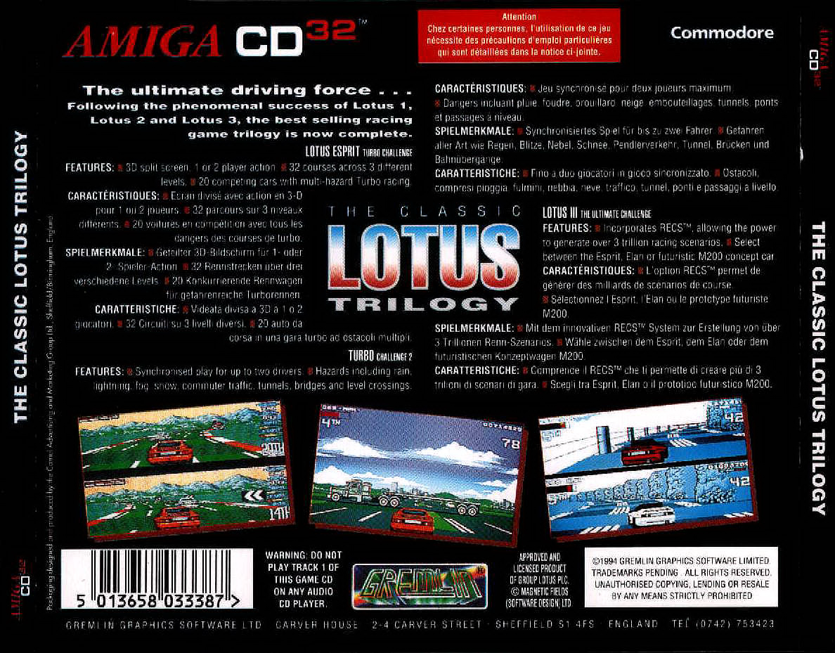 The Classic Lotus Trilogy screenshot 2 for Amiga CD32